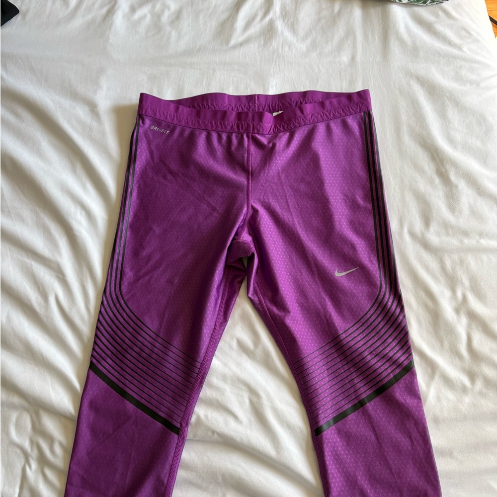 Nike Speed Cropped Running Purple Leggings